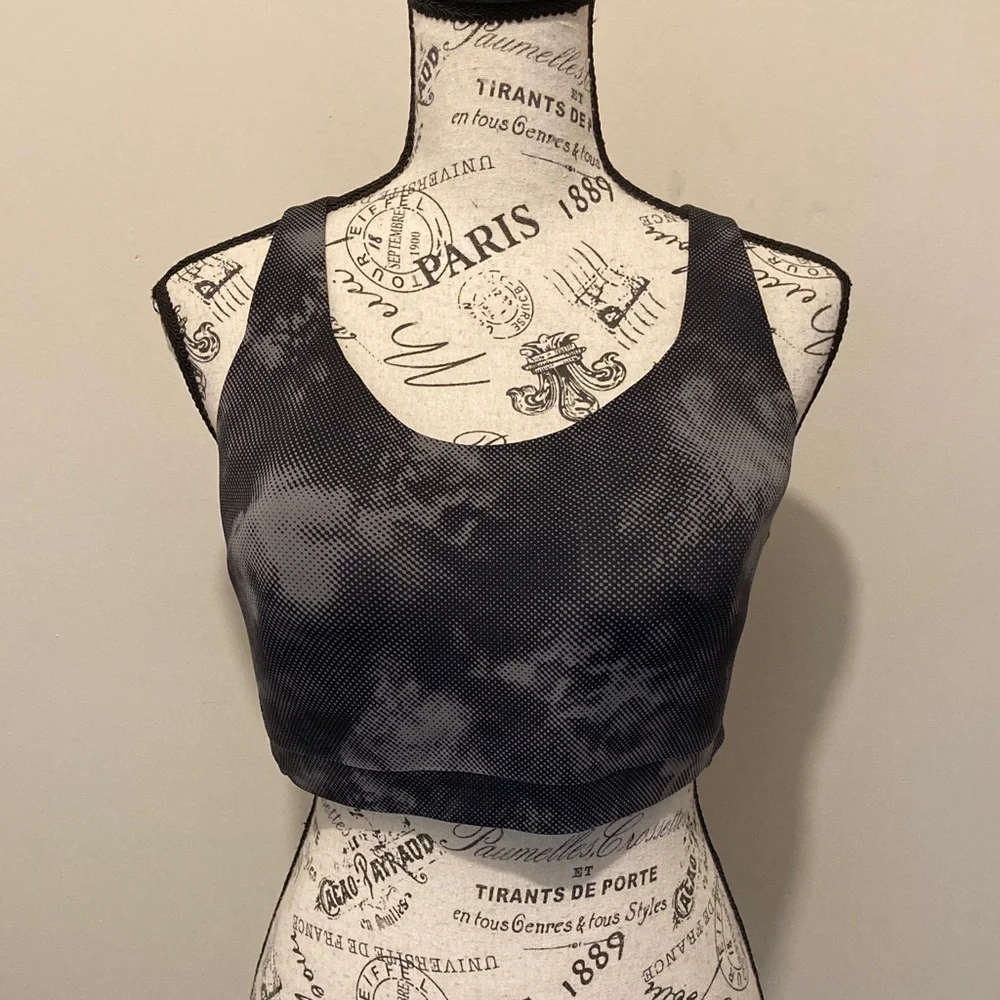 Athleta Black Tie-Dye Sports Bra